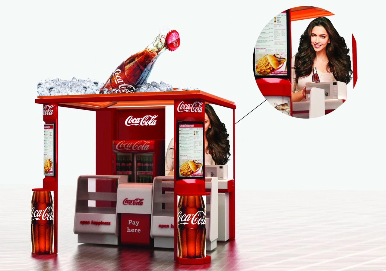 Coca-Cola airport kiosk and branded display design